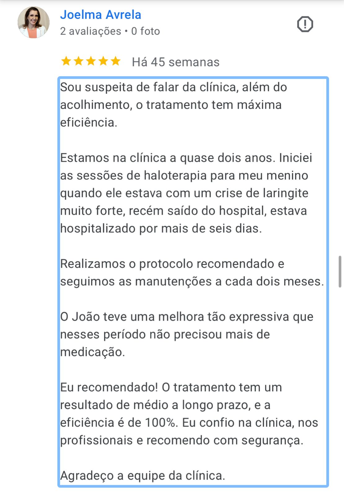 Depoimento paciente